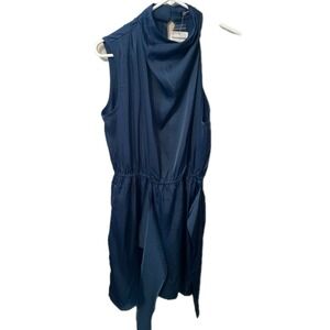 NWT Pretty Garden Royal Blue One Shoulder Wrap Dress w/Sash Elastic Waist Size M